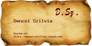 Dencsi Szilvia névjegykártya